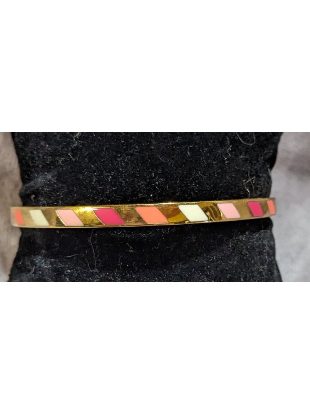 Kate Spade Three Cheers Enamel Bangle Bracelet Goldtone Multicolor - Picture 5 of 9